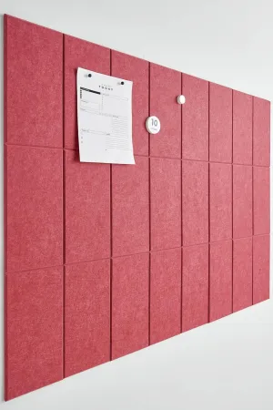 Large Cork Boards for Walls -Pack of 24- Black Felt Wall Tiles - Bulletin Board Panels for Office Home Decor, Push Pin Corkboard Organizer for Office or Classroom (Burgundy)