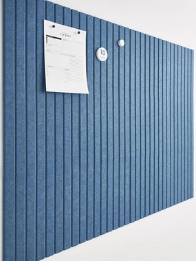 Large Cork Boards for Walls Black Felt Alternative - Slat Wall Paneling, Bulletin Board Tiles for Home Decor, Push Pin Corkboard Organizer for Office, Classroom-12-Pack Panel Kit (Slat Blue)