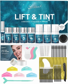 Lash Lift Kit 4 in 1 | Black, KERATIN Brow Lamination Kit Eyelash Lift Kit For Beginner, Instant Eyelash and Eyebrow Quick Perm Lift For Eyelash Growth 12-weeks Long Lasting for Salon,Home Use
