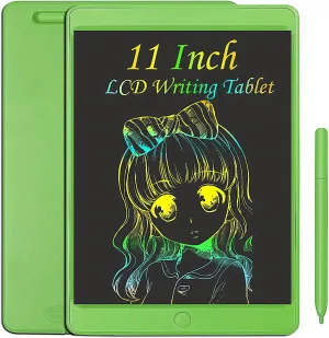 LCD Writing Tablet for Kids 11 Inch, Portable Drawing Board Graphic Tablet for Handwriting, Doodling, and Drawing, Perfect Toys Gift for Boys and Girls (Green)