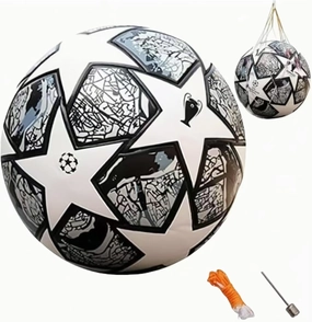 League Soccer Ball, Birthday Present Size 5 Football,Seamless Stitching Durable for School Graduation Youth Anniversary High School College Signature Gift (Gray)
