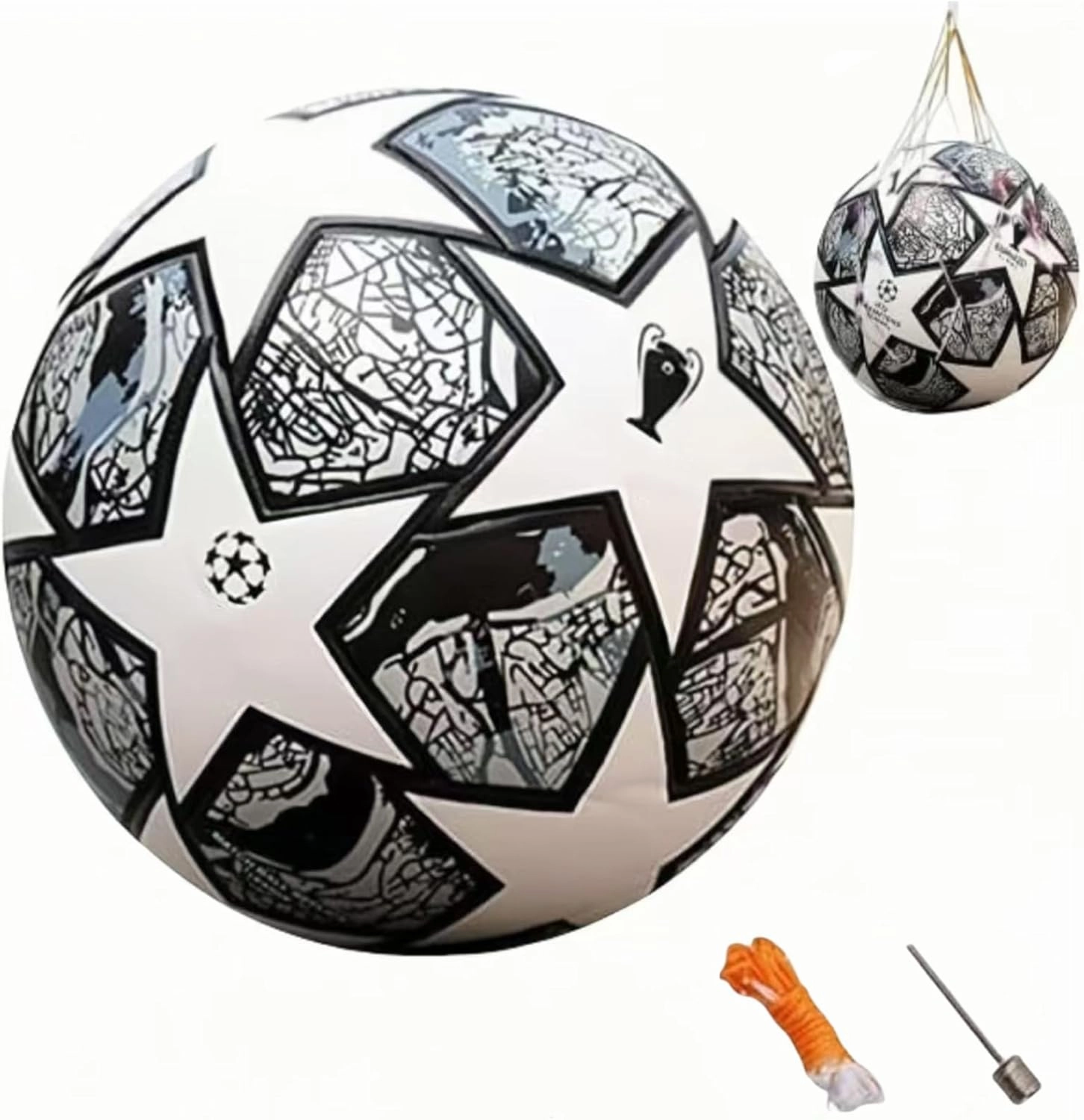 League Soccer Ball, Birthday Present Size 5 Football,Seamless Stitching Durable for School Graduation Youth Anniversary High School College Signature Gift (Gray)