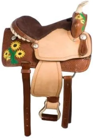 Leather Barrel Racing Western Horse Saddle Handmade Premium Horseback Comfort Riding Trail Equestrian Tooled Carved Horse Sdadles for Horse Riding Size: 10"-18" inches Seat, MOB314
