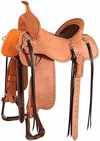 Leather Barrel Racing Western Horse Saddle Handmade Premium Horseback Comfort Riding Trail Equestrian Tooled Carved Horse Sdadles for Horse Riding Size: 10"-18" inches Seat, MOB271