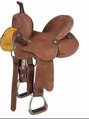 Leather Barrel Racing Western Horse Saddle Handmade Premium Horseback Comfort Riding Trail Equestrian Tooled Carved Horse Sdadles for Horse Riding Size: 10"-18" inches Seat, MOB281