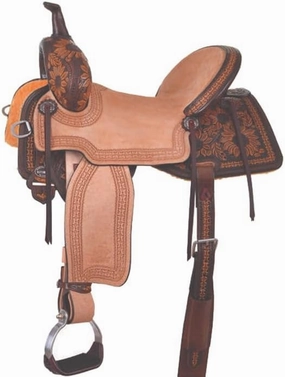 Leather Barrel Racing Western Horse Saddle Handmade Premium Horseback Comfort Riding Trail Equestrian Tooled Carved Horse Sdadles for Horse Riding Size: 10"-18" inches Seat, MOB293