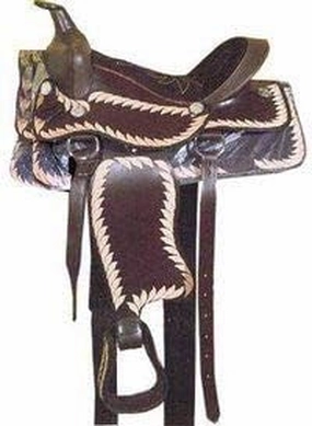 Leather Barrel Racing Western Horse Saddle Handmade Premium Horseback Comfort Riding Trail Equestrian Tooled Carved Horse Sdadles for Horse Riding Size: 10"-18" inches Seat, MOB312