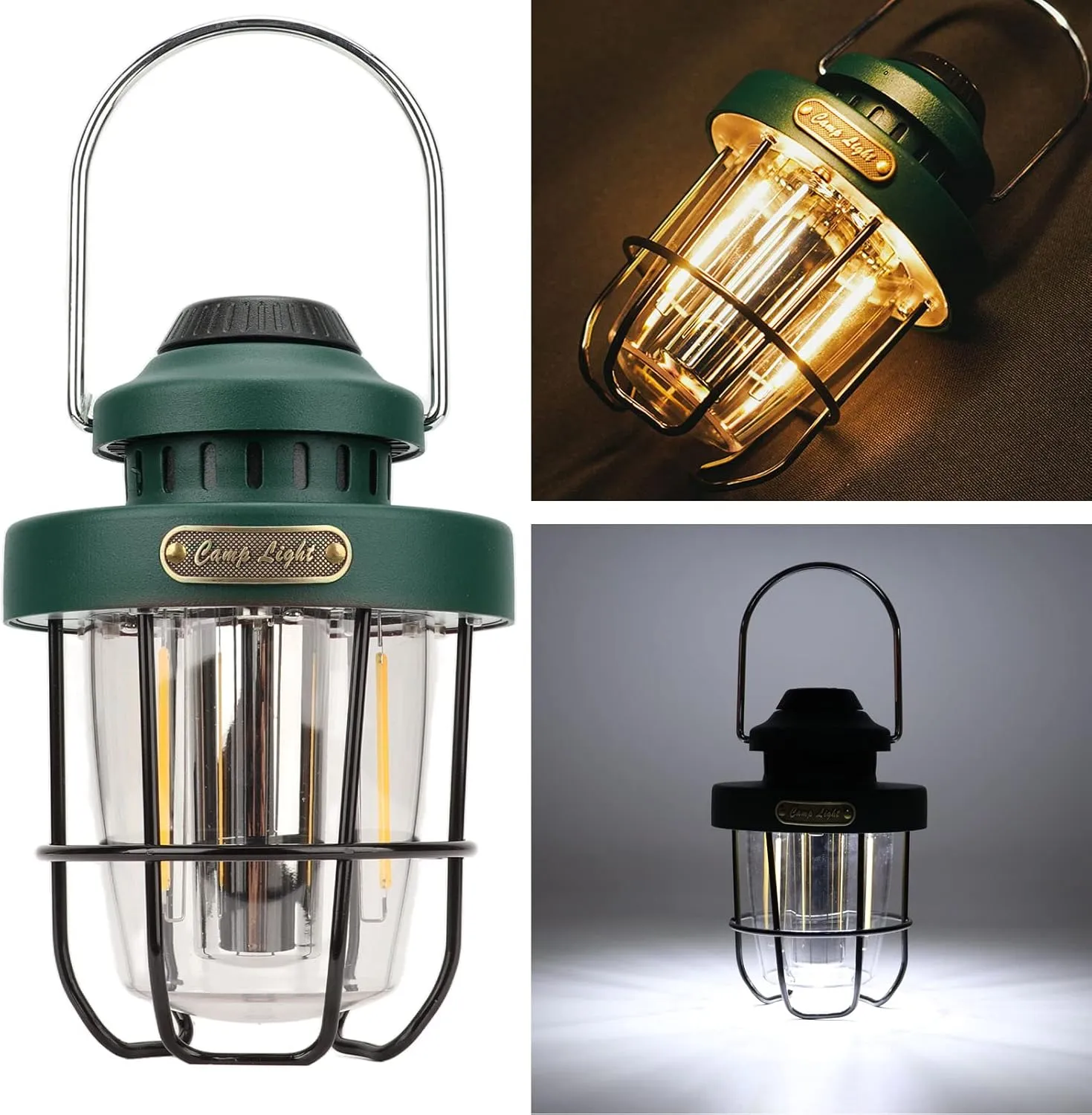 LED Camping Lantern, Multifunctional Waterproof Portable Night Light, Rechargeable Lantern Lamp | Outside Lights | Camping Lights for Tent | Emergency Lantern for Camping (Dark