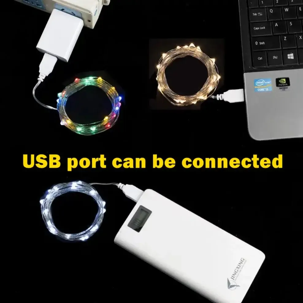 LED Fairy Lights - USB Powered - 10m, 100 LED