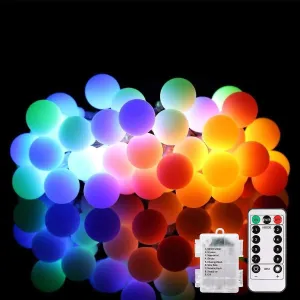 Led String Lights, 18ft 40 Led Battery Powered String Lights, 8 Modes With Remot