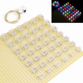 LED Light Block, Light Up Building Bricks Blocks,44 Pack LED Lights Kit, 2x2 & 2x3 Brick Accessories Sets Toys Compatible with Major Brands (White & Red/Blue & Multi-Color)