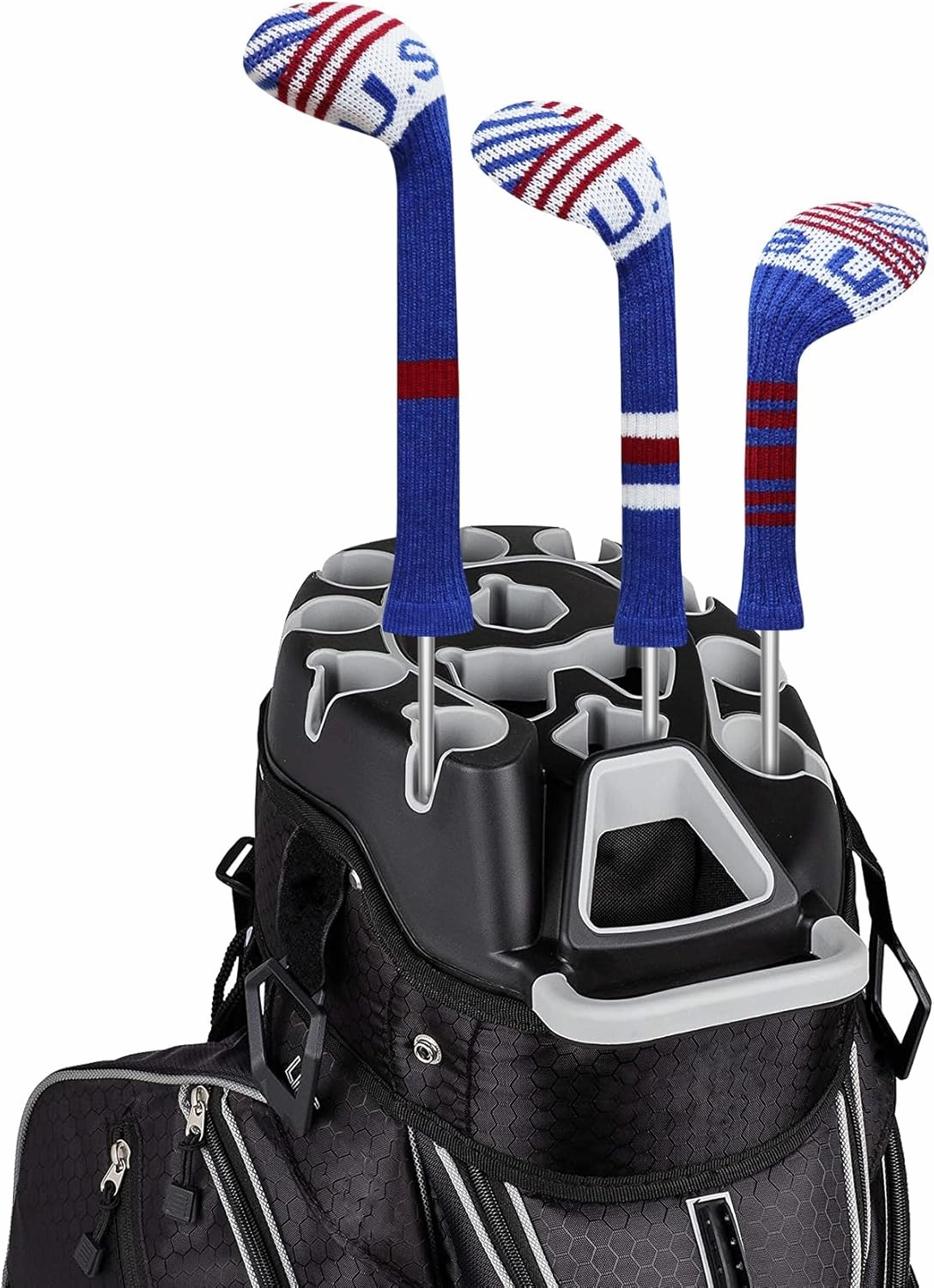 LeFeng 3Pcs Golf Club Covers, Knitted Golf Club Covers for 460cc Driver Fairway Woods and Hybrid