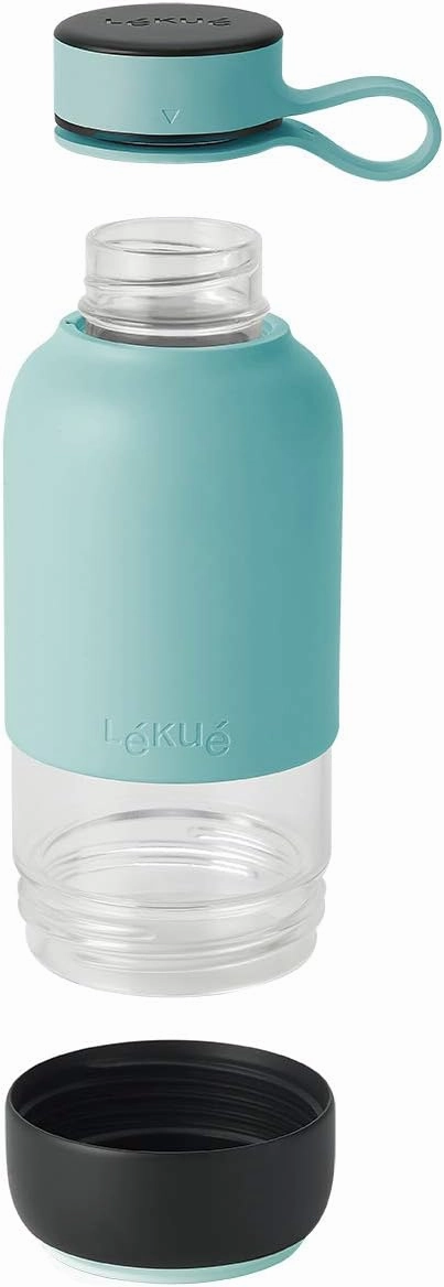 Lekue Bottle To Go reusable water bottle, 20 ounce, Turquoise