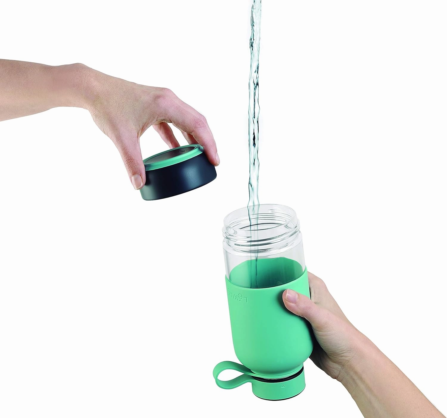 Lekue Bottle To Go reusable water bottle, 20 ounce, Turquoise