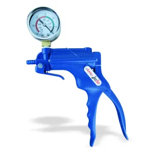 LeLuv JacVac Vacuum Pump with NPT 1/8-27 Threaded Gauge Version - Blue with Gauge