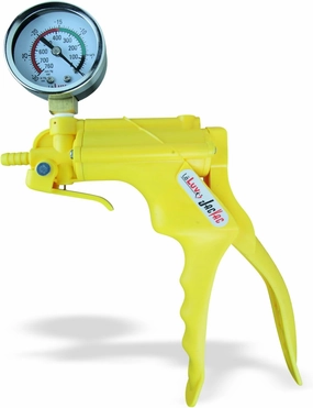 LeLuv JacVac Vacuum Pump with NPT 1/8-27 Threaded Gauge Version - Neon Yellow with Gauge