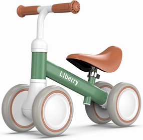 Liberry Baby Balance Bike for 1 2 3 Year Old Boys Girls, 4 Wheels Toddler Balance Bike with Adjustable Seat, Infant's First Birthday Gift (Green)