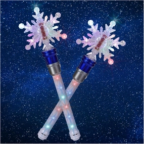 Light Up Frozen Snowflake Wand- Snowflake Spinning Wands,Magic Wand Rotating Toy for Girls and Boys, Magic Princess Sensory Toys,Christmas & Birthday Gift (Blue2PC)