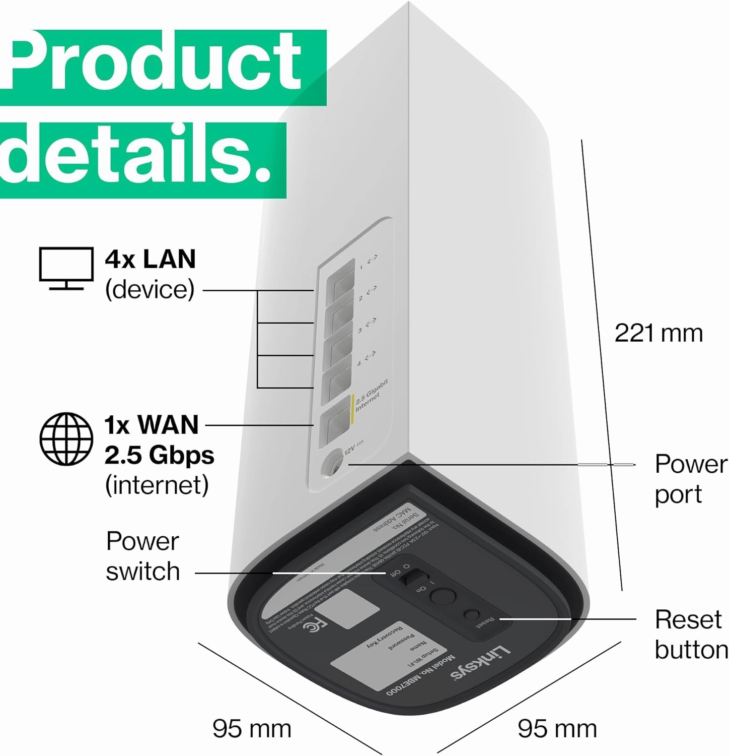 Linksys Velop Pro 7 WiFi Mesh System | Two Cognitive Mesh Tri-Band routers with Over 10 Gbps Speeds | Whole Home Coverage up to 6,000 sq. ft. | Connect 200  Devices | 2 Pack MBE7002 | 2023 Release