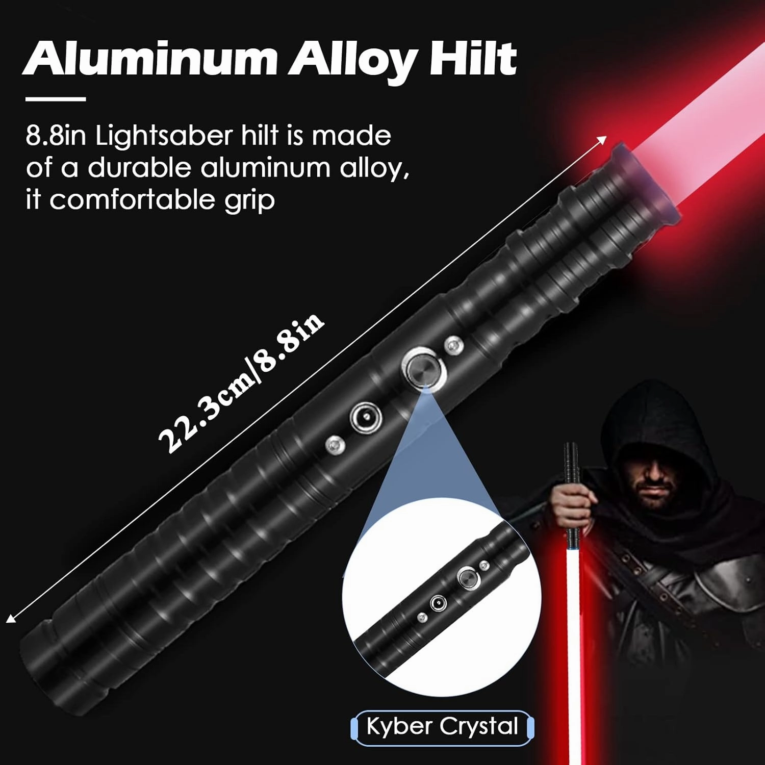 Lischwert FX Lightsaber, RGB 7 Colors Metal Hilt Light Saber (HY-Black)