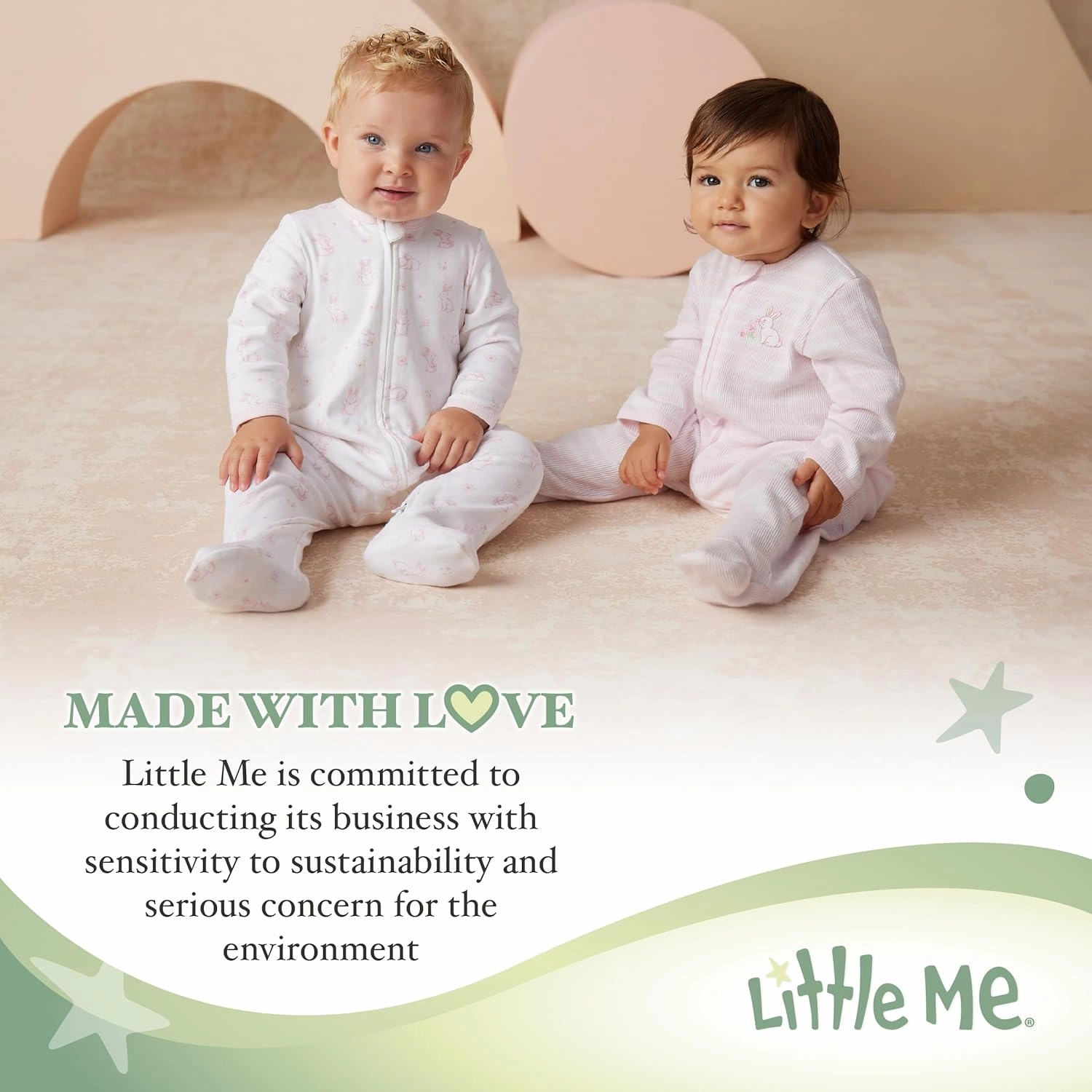 Little Me Baby Girl's Two-Piece UPF  50 Sun Protection Rash Guard Set
