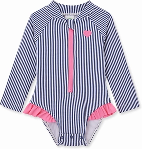 Little Me Baby Girl's Two-Piece UPF  50 Sun Protection Rash Guard Set