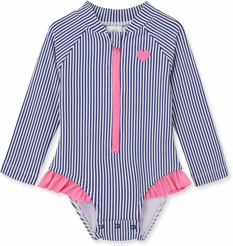 Little Me Baby Girl's Two-Piece UPF  50 Sun Protection Rash Guard Set