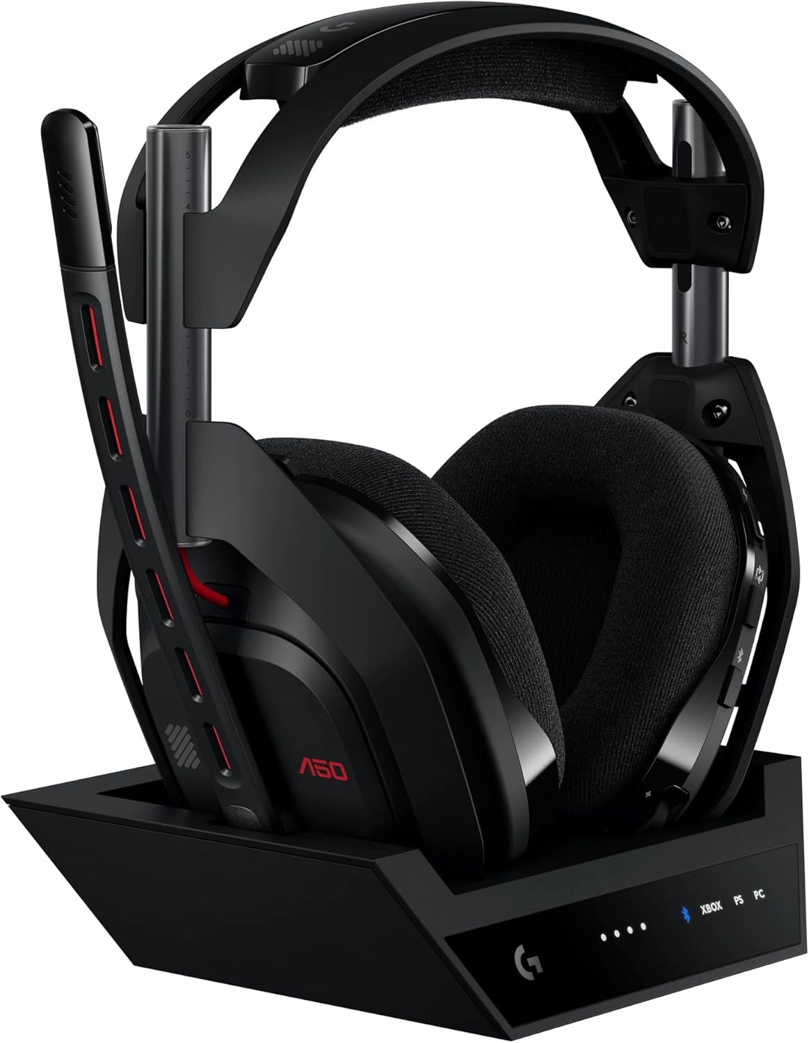 Logitech G Astro A50 Omni-Platform Wireless Gaming Headset   Base Station for PS5, Xbox, PC: PLAYSYNC Audio Switcher, <16 bit/48kHz (Console), <24 bit/48 kHz (PC), 24hr Battery, 2.4GHz & BT - Black