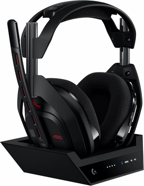 Logitech G Astro A50 Omni-Platform Wireless Gaming Headset   Base Station for PS5, Xbox, PC: PLAYSYNC Audio Switcher, <16 bit/48kHz (Console), <24 bit/48 kHz (PC), 24hr Battery, 2.4GHz & BT - Black