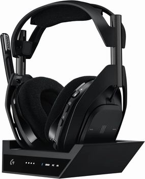 Logitech G Astro A50 X Omni-Platform Wireless Gaming Headset   Base Station for PS5, Xbox, PC: PLAYSYNC Video & Audio Switcher, HDMI 2.1 4K 120Hz VRR, <24 bit/48 kHz, 24hr Battery, 2.4GHz & BT - Black