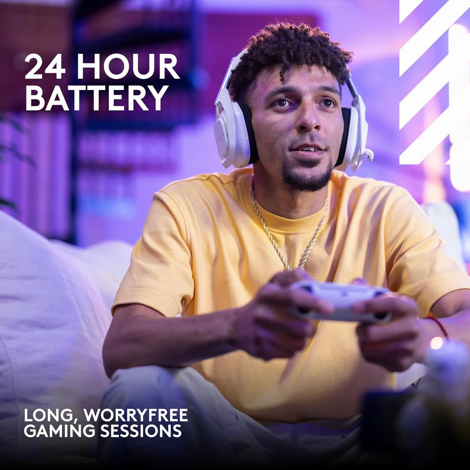 Logitech G Astro A50 X Omni-Platform Wireless Gaming Headset   Base Station for PS5, Xbox, PC: PLAYSYNC Video & Audio Switcher, HDMI 2.1 4K 120Hz VRR, <24 bit/48 kHz, 24hr Battery, 2.4GHz & BT - White
