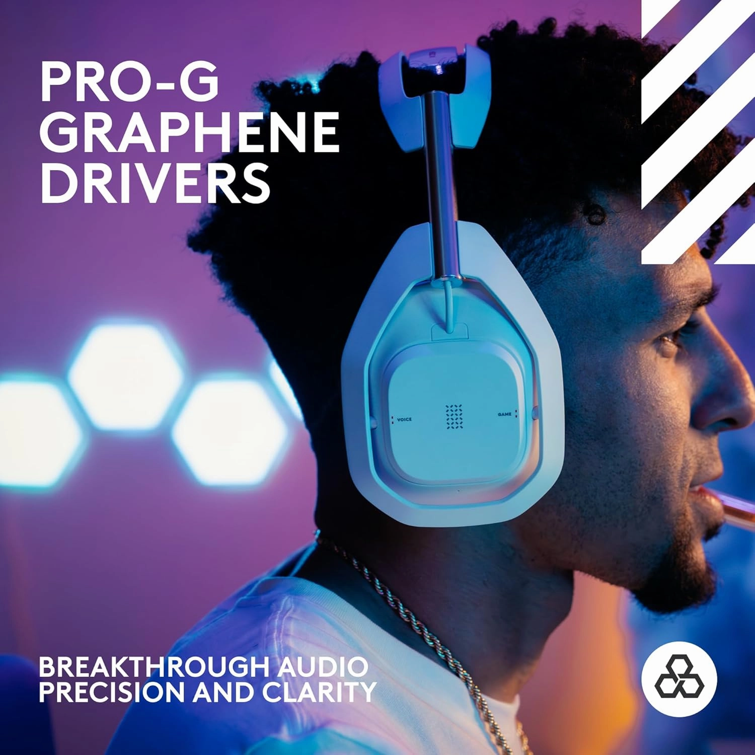 Logitech G Astro A50 X Omni-Platform Wireless Gaming Headset   Base Station for PS5, Xbox, PC: PLAYSYNC Video & Audio Switcher, HDMI 2.1 4K 120Hz VRR, <24 bit/48 kHz, 24hr Battery, 2.4GHz & BT - White