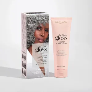 L'Oreal Paris Le Color Gloss One Step Toning Gloss, In-Shower Hair Toner with Deep Conditioning Treatment Formula for Gray Hair, Silver Slate, 1 Kit (Pack of 2)