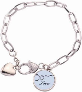 Love Couple Checal Structure Molecule Heart Chain Bracelet Jewelry Charm Fashion