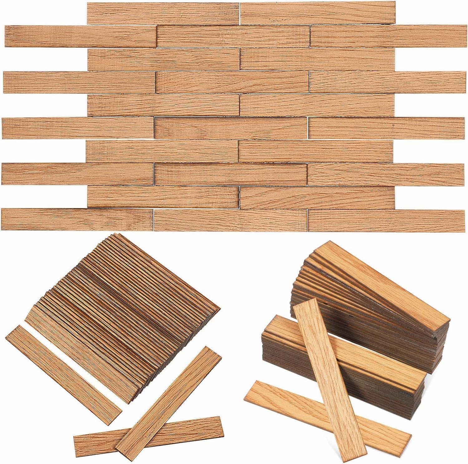 LUOZZY 80 Pcs Dollhouse Flooring Miniature Dollhouse Wood Flooring Mini House Flooring Dollhouse Floor Tiles