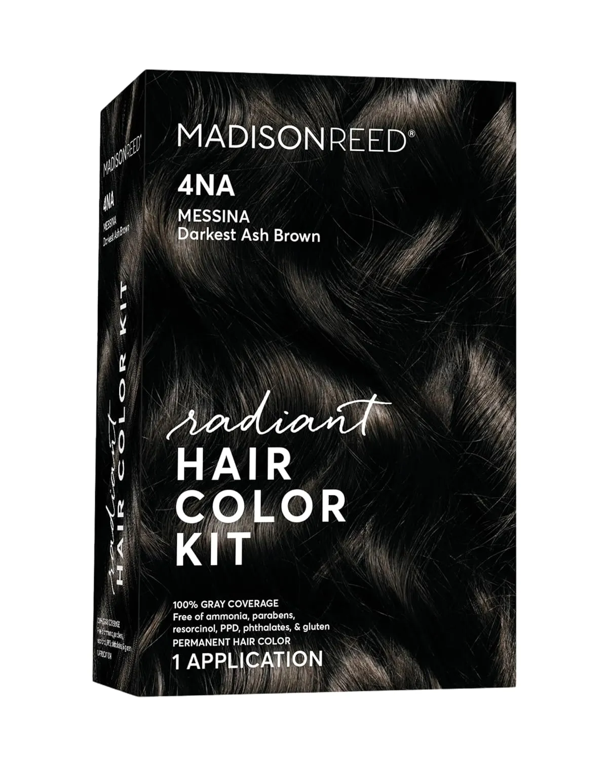 Madison Reed Radiant Hair Color Kit | 4NA Darkest Ash Brown (Messina Brown) for 100% Gray Hair Coverage | Salon Quality Permanent Hair Dye | PPD-Free & Ammonia-Free | (Packaging May Vary) 1 Pack