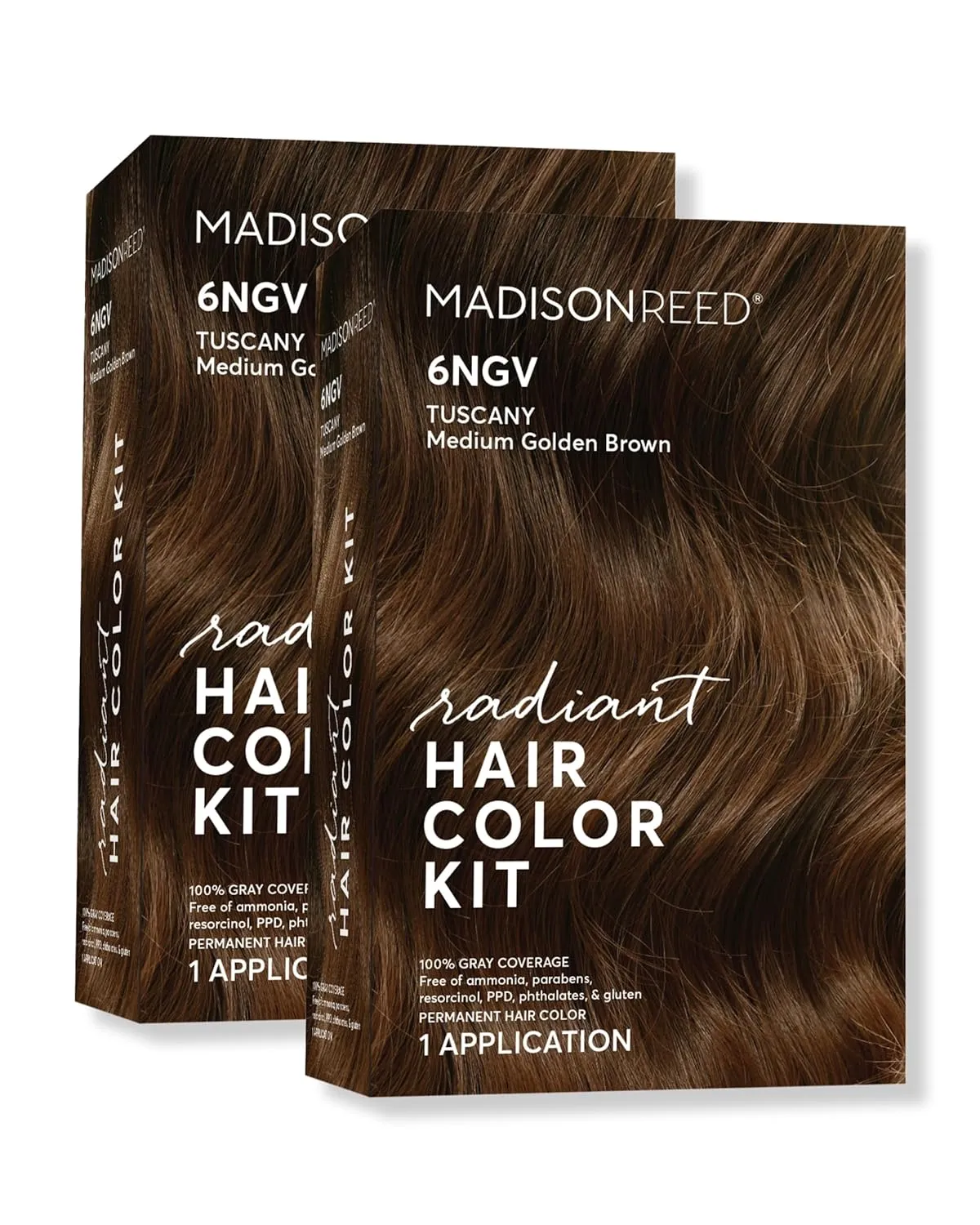 Madison Reed Radiant Hair Color Kit | 6NGV Medium Golden Brown (Tuscany Brown) for 100% Gray Hair Coverage | Salon Quality Permanent Hair Dye | PPD-Free & Ammonia-Free | (Packaging May Vary) 2 Pack