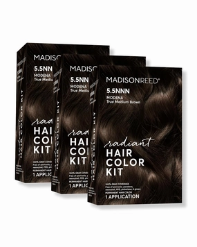 Madison Reed Radiant Hair Color Kit | 5.5NNN Medium Brown (Modena Brown) for 100% Gray Hair Coverage | Salon Quality Permanent Hair Dye | PPD-Free & Ammonia-Free | (Packaging May Vary) 3 Pack