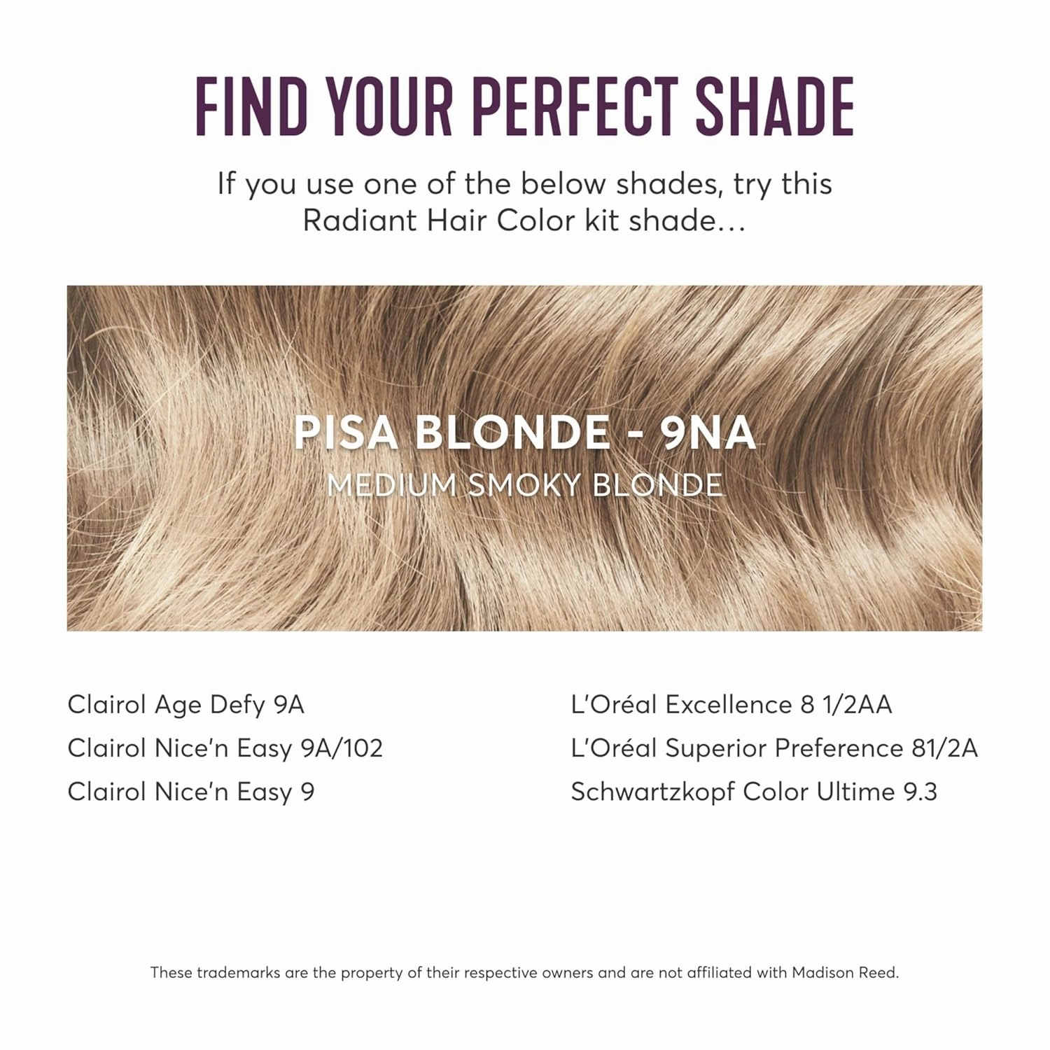 Madison Reed Radiant Hair Color Kit | 9NA Medium Smoky Blonde (Pisa Blonde) for 100% Gray Hair Coverage | Salon Quality Permanent Hair Dye | PPD-Free & Ammonia-Free | (Packaging May Vary) 1 Pack