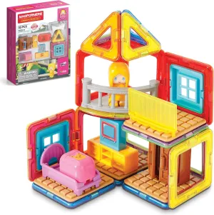 Magformers Maggy's House Set, Rainbow Colors, Educational Magnetic Geometric Shapes Tiles, Building STEM Toy Set, Ages 3 