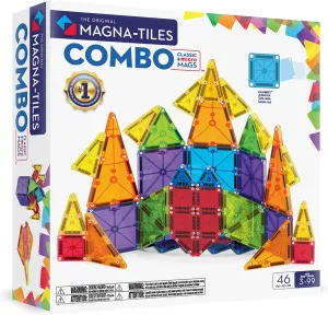 MAGNA-TILES® Combo 46-Piece Magnetic Construction Set, The Original Magnetic Building Brand