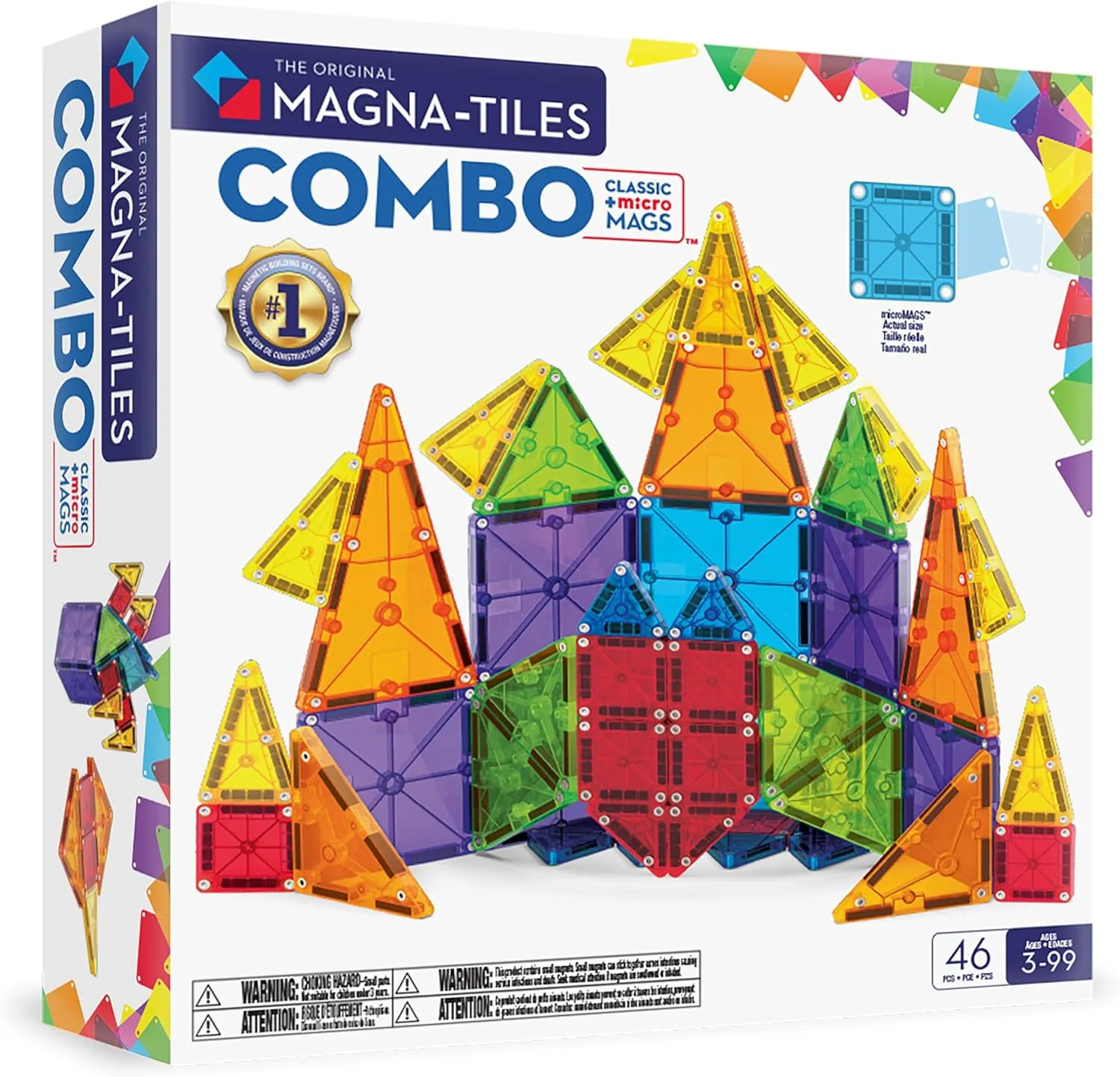 MAGNA-TILES® Combo 46-Piece Magnetic Construction Set, The Original Magnetic Building Brand