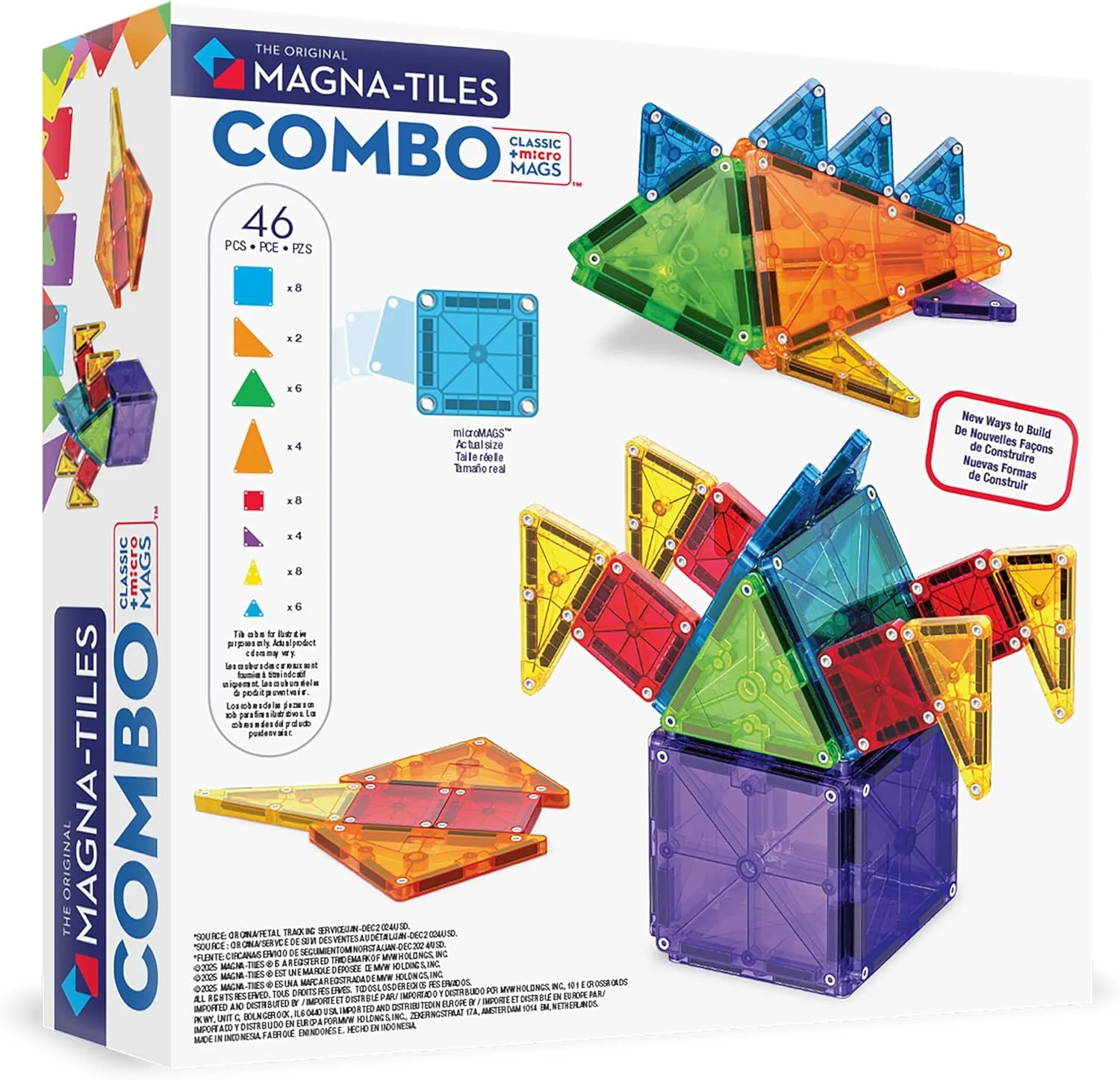 MAGNA-TILES® Combo 46-Piece Magnetic Construction Set, The Original Magnetic Building Brand