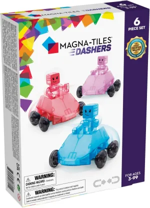MAGNA-TILES Dashers 6-Piece Magnetic Construction Set, The Original Magnetic Building Brand, Small