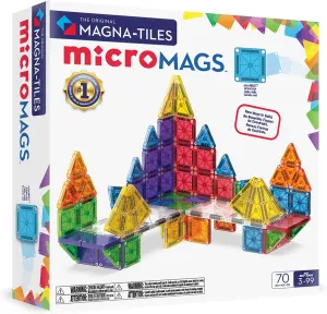 MAGNA-TILES microMAGS 70-Piece Deluxe Magnetic Construction Set, The Original Magnetic Building Brand