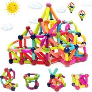 Magnet Sticks and Balls Set - Magnetic Balls and Rods Set for 3  Year Old Kids – STEM Toys for Montessori Education of Boys and Girls – to Create, Construct and Innovate (100Pcs)