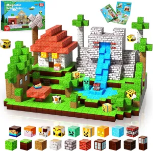 Magnetic Blocks - 150 PCS Build Magnetic Windmill Falls Homes - Magnetics Toys for Montessori Toddler Christmas Birthday Gifts - STEM Sensory Toys for 3 4 5 6 7 8 9 10 Year Old Boys & Girls