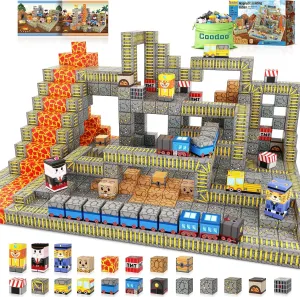 Magnetic Blocks - Build Mine Magnet World Mine Train Track Set, Magnetic Building Blocks Toddler Toys STEM Sensory Outdoor Toys for 3  Year Old Boys & Girls, Kids Toy for Ages 4-6 6-8 5-7