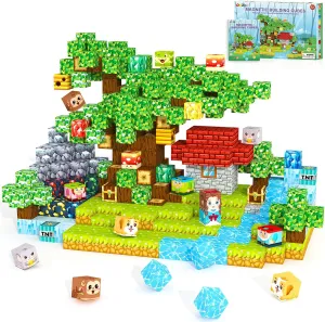 Magnetic Blocks, Magnet Cubes Building Blocks Toddler Travel Toys for 3-5 5-7 8-13 Year Old Boys Girls, Montessori Sensory Kids Toys & Games, Kids Birthday Decorations Party Favors Gifts