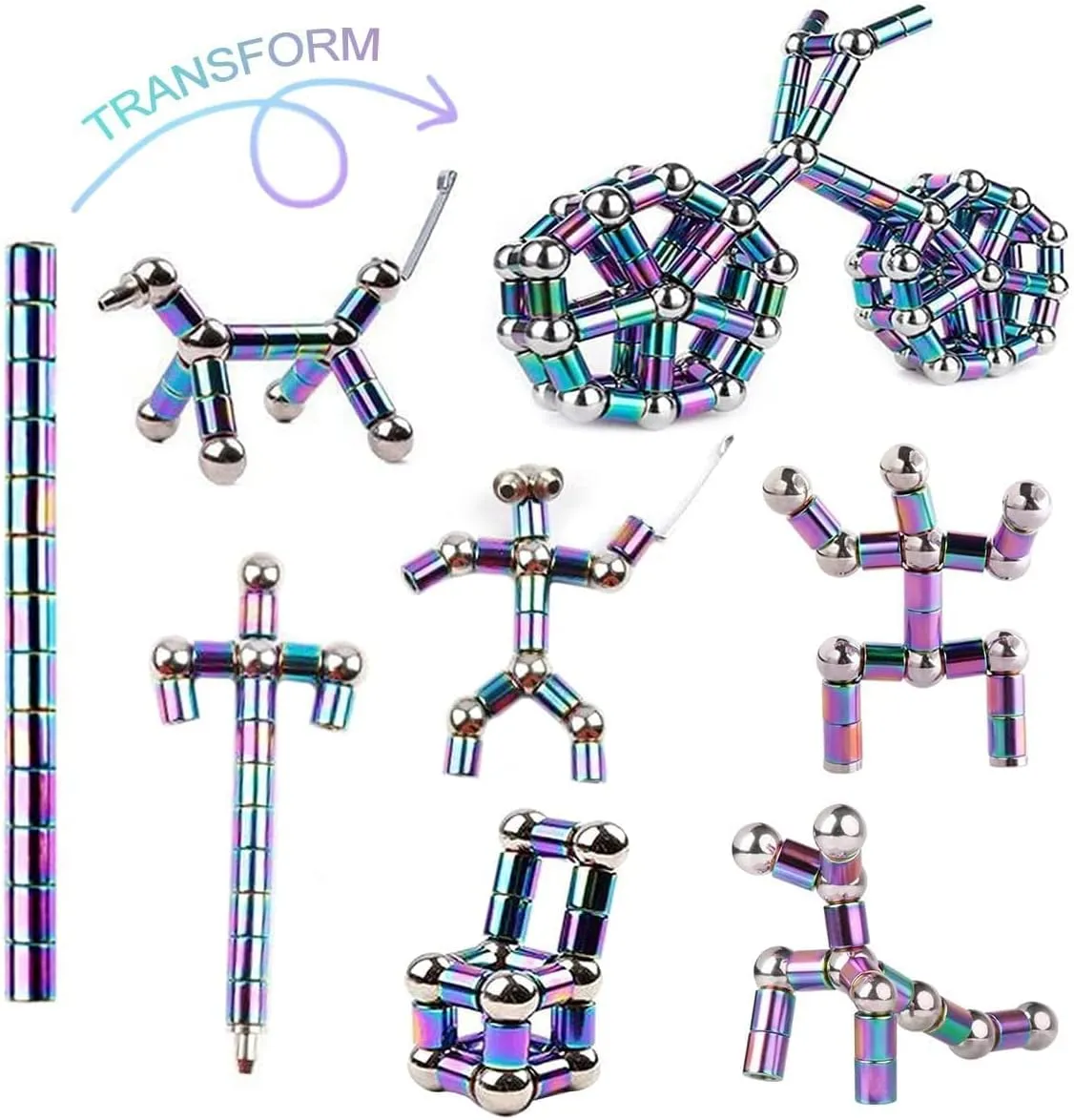 Magnetic Fidget Pen – Stress Relief Toy & Multifunctional Writing Pen, Deformable Cool Gadget & Touch Stylus, Ideal Gift for Teens 12 , Kids, Adults, Boys & Girls